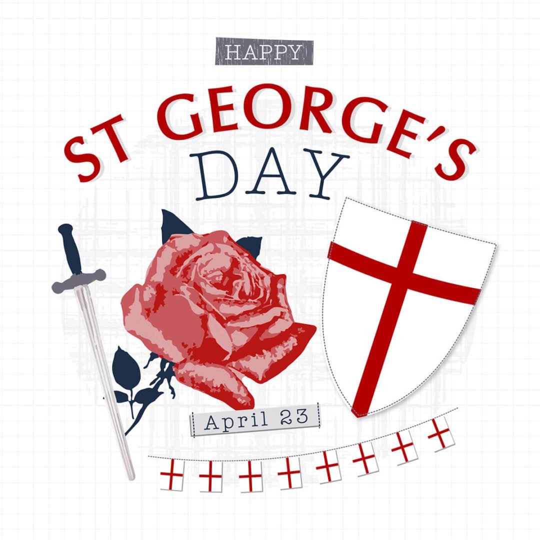 Happy St Georges Day Ribbon Card Davora Trade Website