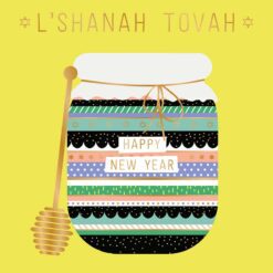 Jewish New Year Modern Art Honey Pot Card